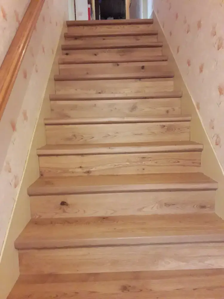 Rénovation escalier avec habillage parquet et nez de marche massif avant et après  (8)